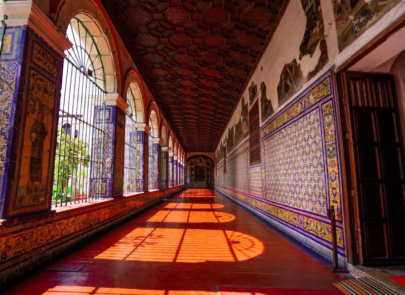 Lima city tour pasillo del convento de san francisco get in peru