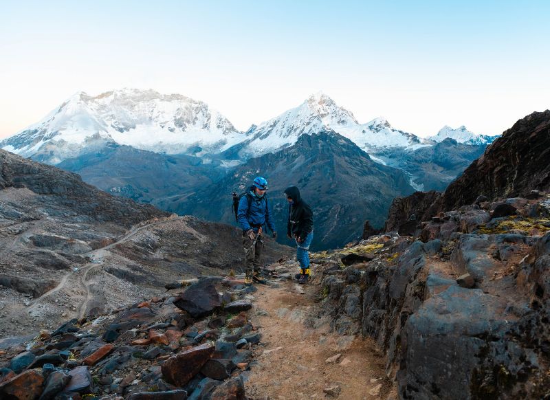 hiking up to mateo glacier with get in peru